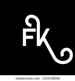 FK letter logo design on black background. FK creative initials letter logo concept. fk letter design. FK white letter design on black background. F K, f k logo