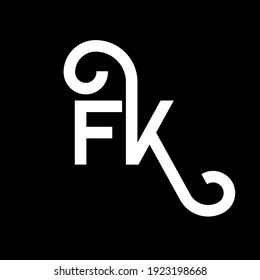FK letter logo design on black background. FK creative initials letter logo concept. fk letter design. FK white letter design on black background. F K, f k logo