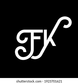 FK letter logo design on black background. FK creative initials letter logo concept. fk letter design. FK white letter design on black background. F K, f k logo