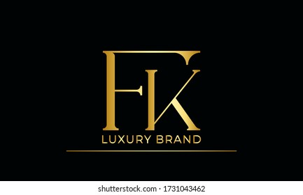 FK Letter Logo Design Template Vector
