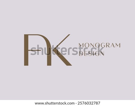 FK letter logo icon design. Classic style luxury initials monogram.