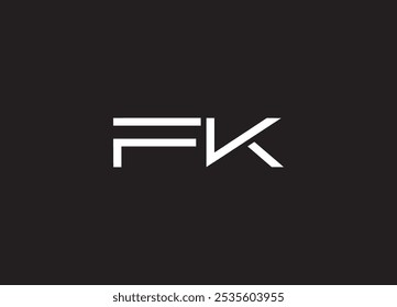 FK-Logo für Buchstaben und anfängliche Logo-Gestaltung