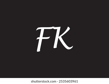Logotipo de la letra de FK y diseño inicial del logotipo
