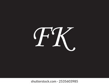 Logotipo de la letra de FK y diseño inicial del logotipo
