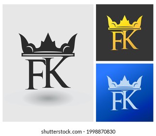 FK letter shape monogram modern luxury logo template perfect for salon, cosmetic, furniture company