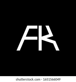 FK logo abstract monogram isolated on black background