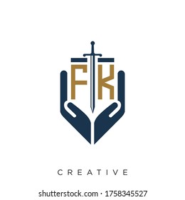 fk logo design vector icon symbol luxury