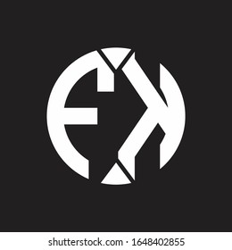 FK Logo monogram with piece circle ribbon style