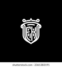 FK shield initial monogram with high quality professional design that will print well