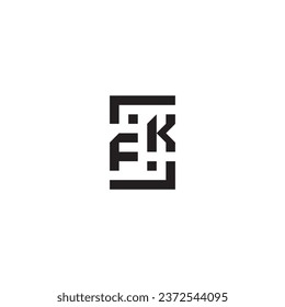 FK square concept retro logo in high quality professional design that will print well across any print media