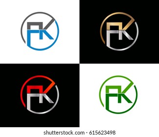 Fk Text logo design
