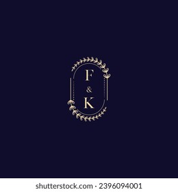 FK wedding initial logo in high quality professional design that will print well across any print media