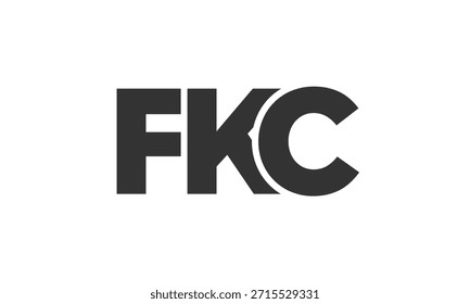 Modelo de design de logotipo FKC com texto em negrito forte e moderno. Logotipo vetorial inicial com tipografia simples e mínima. Identidade de empresa moderna ideal para a presença de marca de empresas.