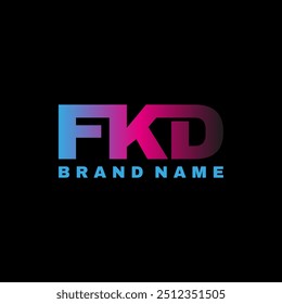 FKD letter gradient logo design