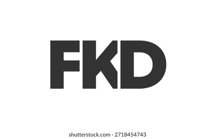 Plantilla de diseño de logotipo FKD con texto en negrita fuerte y moderno. Logotipo de Vector inicial basado en tipografía simple y mínima. Identidad de empresa de moda ideal para la presencia de la marca de las empresas.