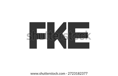 FKE logo design template with strong and modern bold text. Initial based vector logotype featuring simple and minimal typography. Trendy company identity ideal for businesses brand presence.