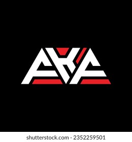 Diseño del logotipo de la letra triangular FKF con forma triangular. Monograma de diseño del logotipo del triángulo FKF. Plantilla de logotipo vectorial de triángulo FKF con color rojo. Logo triangular de FKF Diseño sencillo, elegante y lujoso.