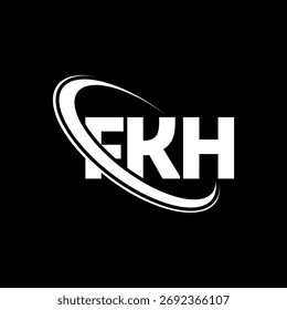 FKH logo. FKH letter. FKH letter logo design. Initials FKH logo linked with circle and uppercase monogram logo. FKH-typography for technology, business and real estate brand.