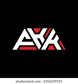 FKK triangle letter logo design with triangle shape. FKK triangle logo design monogram. FKK triangle vector logo template with red color. FKK triangular logo Simple, Elegant, and Luxurious design.