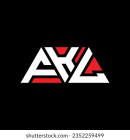 FKL triangle letter logo design with triangle shape. FKL triangle logo design monogram. FKL triangle vector logo template with red color. FKL triangular logo Simple, Elegant, and Luxurious design.