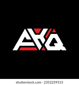 Diseño del logotipo de la letra triangular FKQ con forma triangular. Monograma de diseño del logotipo del triángulo FKQ. Plantilla de logotipo vectorial de triángulo FKQ con color rojo. Logo triangular FKQ Diseño sencillo, elegante y lujoso.