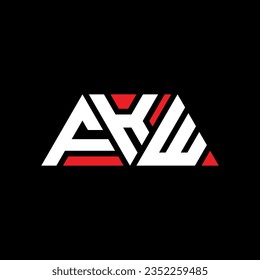 FKW triangle letter logo design with triangle shape. FKW triangle logo design monogram. FKW triangle vector logo template with red color. FKW triangular logo Simple, Elegant, and Luxurious design.
