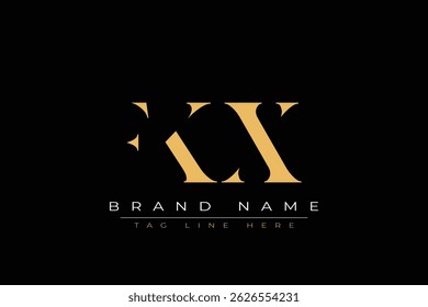 Diseño de logotipo de carta abstracta FKX. Este logotipo está diseñado por tres letras abstractas.