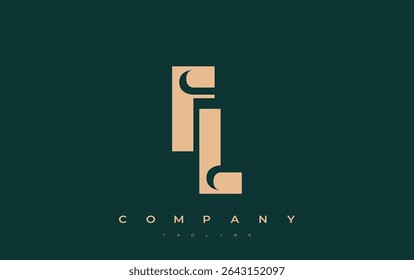 FL Abstract Geometric Logo Design. Modern and elegant logo design with simplistic typography elements, showcasing branding excellence.