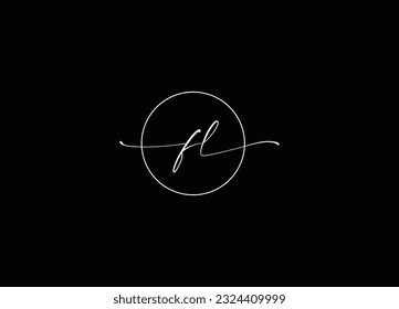 Diseño De Logotipos Y Logotipos De Las Letras Alfabetizadas De FL