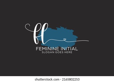 FL beauty monogram and elegant logo design handwriting logo of initial signature, wedding, fashion, floral and botanical with creative template.