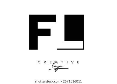 FL Criativa Minimalista Negativo Espaço Último Logotipo com Monograma Moderno para Branding e Logotipo de marca comercial com letras iniciais Design de logotipo para Branding.