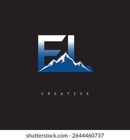 FL Creative Mountain Logo Bold Gradient Letter mark Branding Design for Business Outdoor Brands
