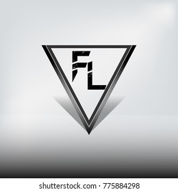 FL DARK TRIANGLE LOGO with Highlight,Shadow and a Beam of light in the Background