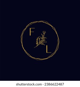 FL elegant wedding initial logo in high quality professional design that will print well across any print media