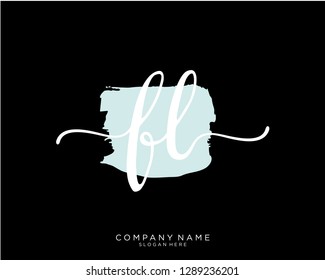 FL F L Initial handwriting logo template