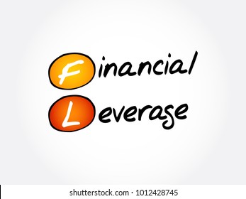 FL Financial Leverage - use of debt to buy more assets, acronym text concept background