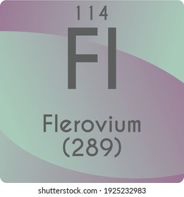 Fl Flerovium Diagrama de ilustraciones vectoriales de elementos químicos, con número atómico y masa. Diseño plano de gradiente simple Para educación, laboratorio, clase de ciencias.
