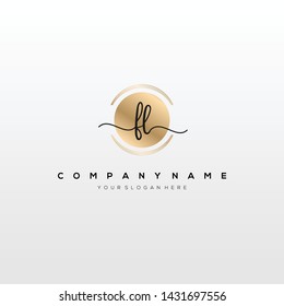 FL handwriting initial logo template vector.