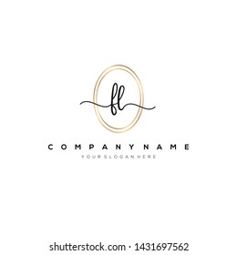 FL handwriting initial logo template vector.