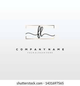 FL handwriting initial logo template vector.