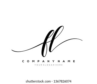 FL handwriting initial  logo vector
