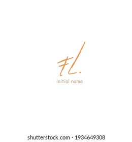 fL handwritten logo beauty monogram and elegant design