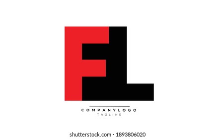 Diseño del logotipo del alfabeto de texto del icono FL monograma