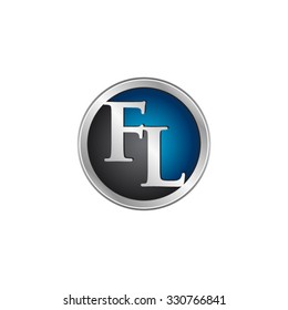 FL initial circle logo blue