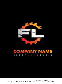 FL Initial with gear template vector