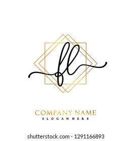 FL Initial Handwriting logo template vector