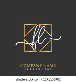 FL Initial Handwriting logo template vector