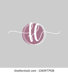 FL  Initial Handwriting logo template vector