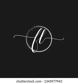 FL  Initial Handwriting logo template vector