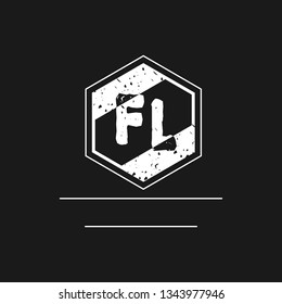 FL  Initial Handwriting logo template vector